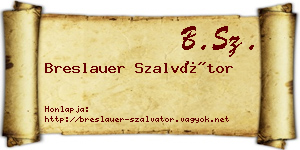 Breslauer Szalvátor névjegykártya